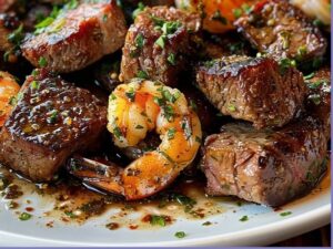 SAVORY STEAK BITES AND SHRIMP 🍤🥩