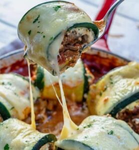 Mushroom Zucchini Lasagna Rolls