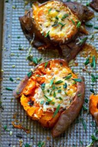 Browned Butter Parmesan Smashed Sweet Potatoes