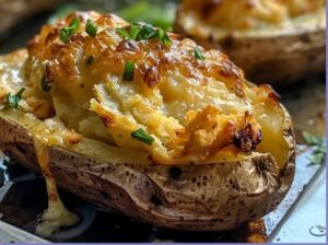 CRACK CHICKEN STUFFED BAKED POTATOES 🥔