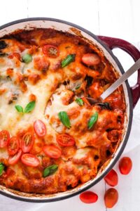 Creamy Halloumi Pasta Bake with Cherry Tomatoes