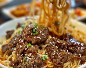 BEEF STIR-FRIED NOODLES 🍜